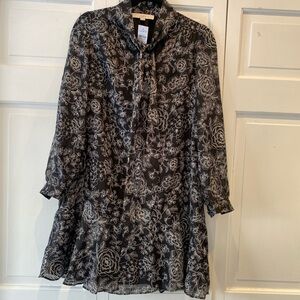 LOFT Black and White Floral dress size M